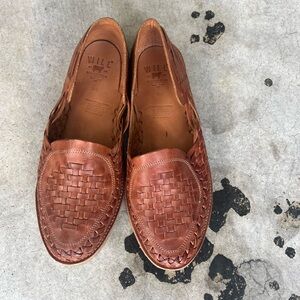 Tan leather loafers